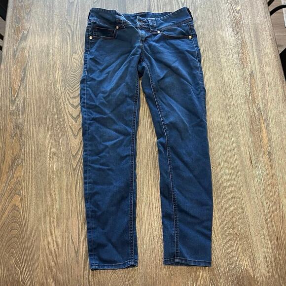 Seven7 Legging Jeans Mid Rise Denim Stretch Cotton Blend Dark Wash Blue Size 4P - Picture 1 of 11